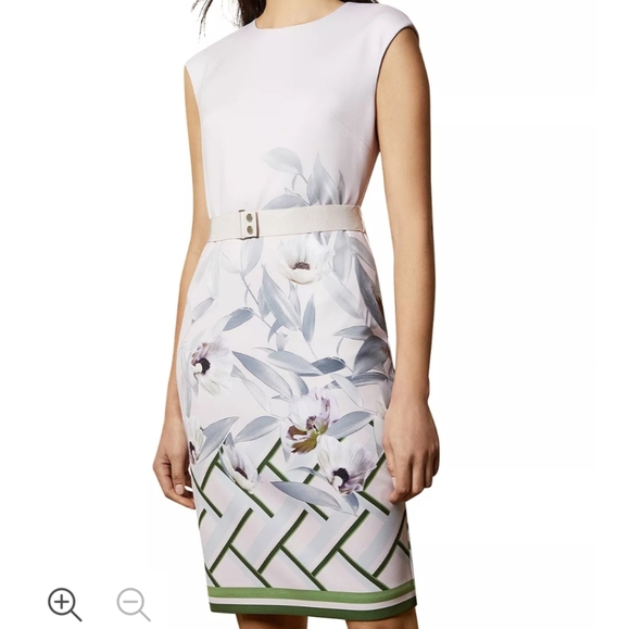 🍒NWT🍒 TED BAKER ICE PINK BODYCON DRESS - Picture 4 of 12